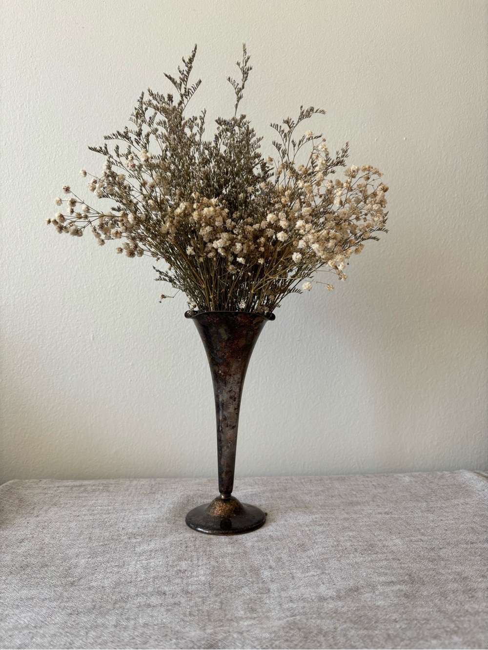 Vintage Silverplate Trumpet Vase